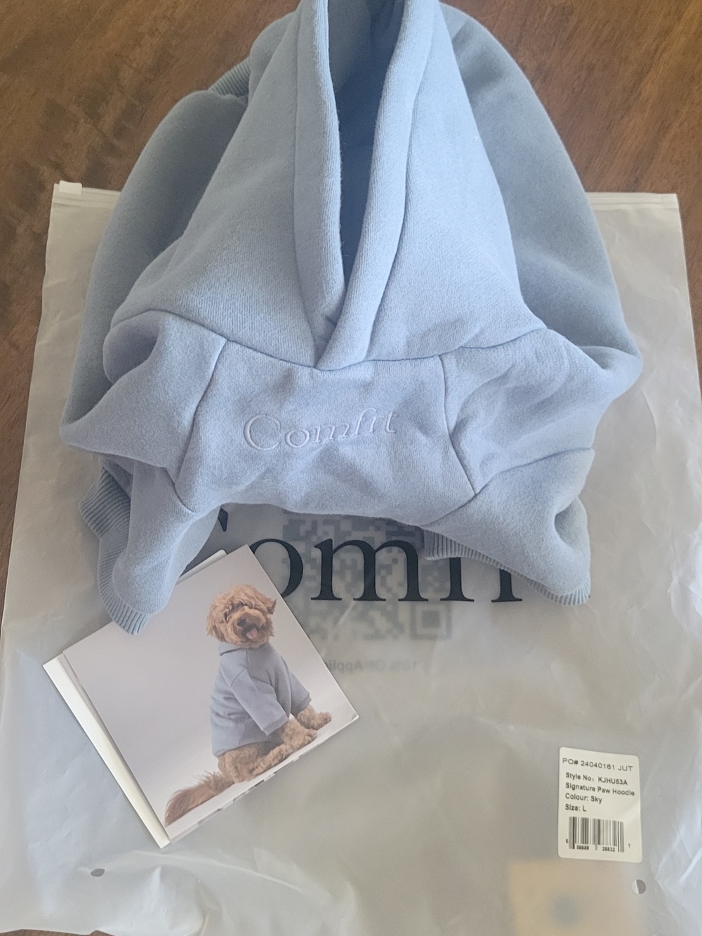 Comfrt Sky Blue Dog Hoodie - Cozy Pullover for Pets